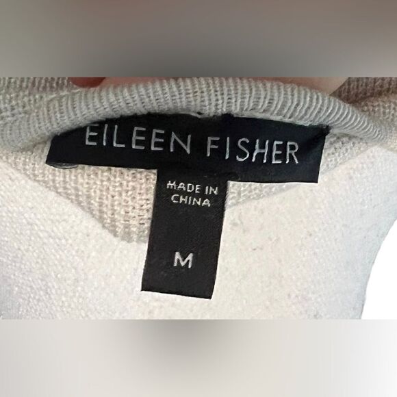 Eileen Fisher Cream Asymmetrical Zip Silk Jacket L - Picture 5 of 6